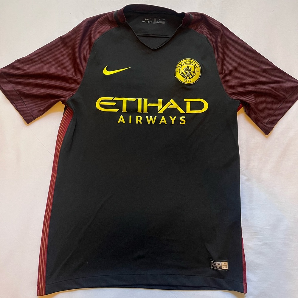 Nike Manchester City Black and Burgundy Shirt